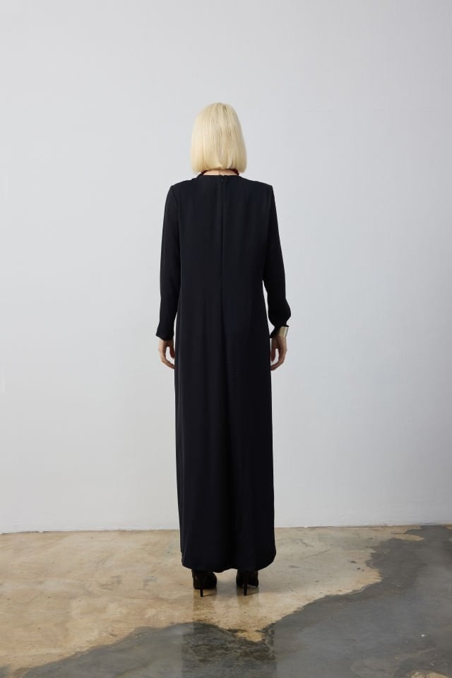 YANDAN DRAPELİ ÇİFT KAT ELBİSE