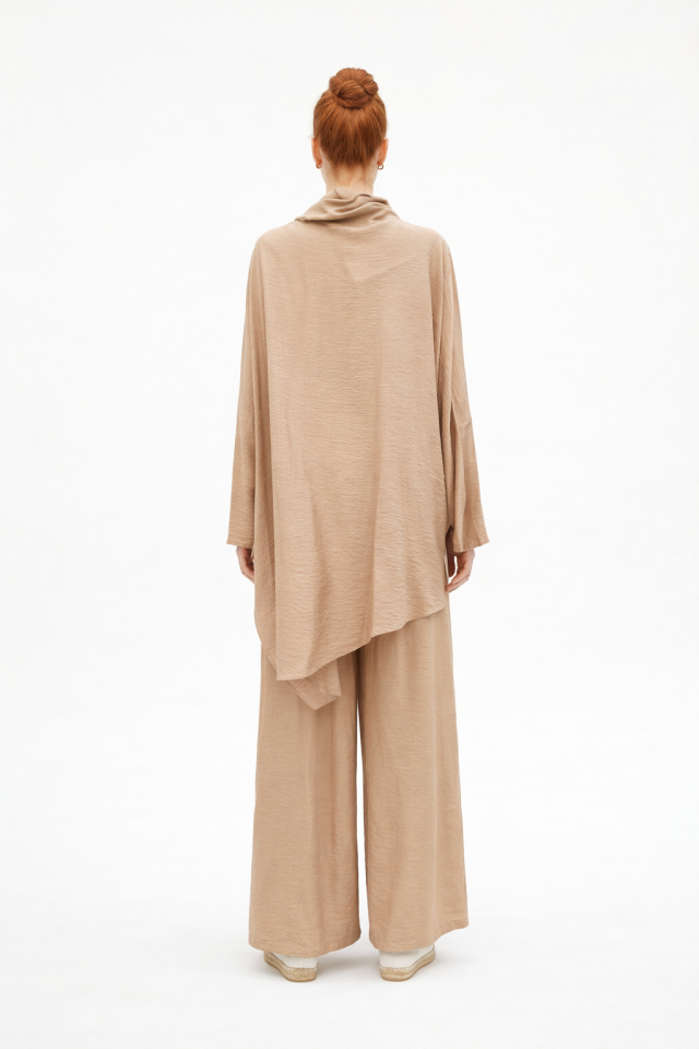 YARASA KOL SALAŞ BLUZ PANTOLON TAKIM 44 - CAMEL