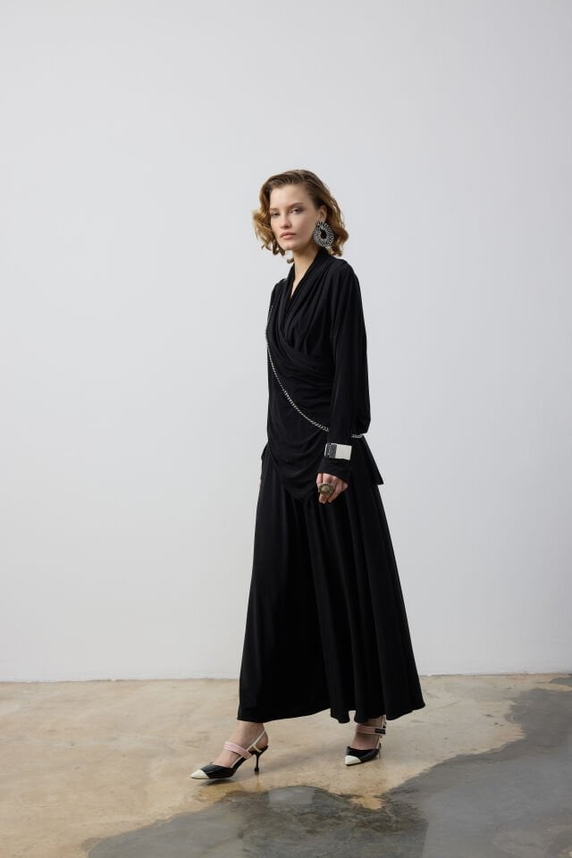 ANVELOP BLUZ PANTALON TAKIM L - SİYAH