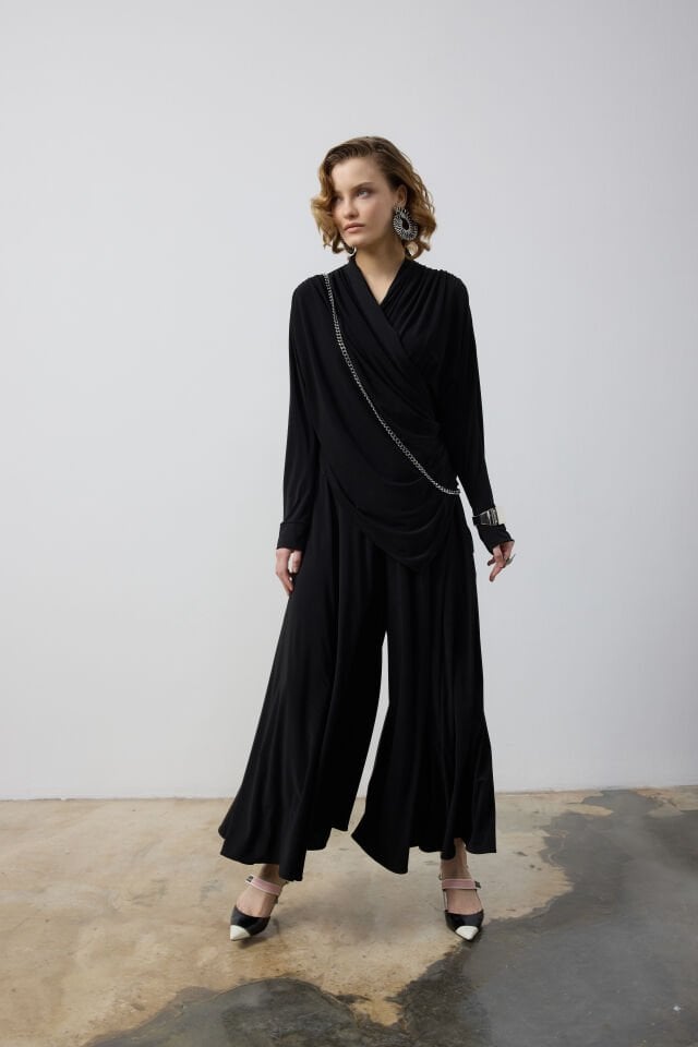 ANVELOP BLUZ PANTALON TAKIM L - SİYAH