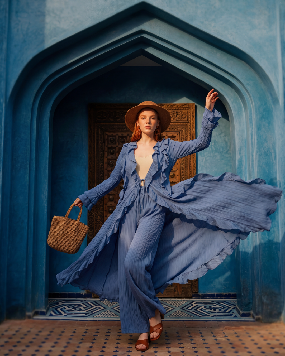 VOLANLI KAP PANTOLON TAKIM 25TK070 44 - mavi