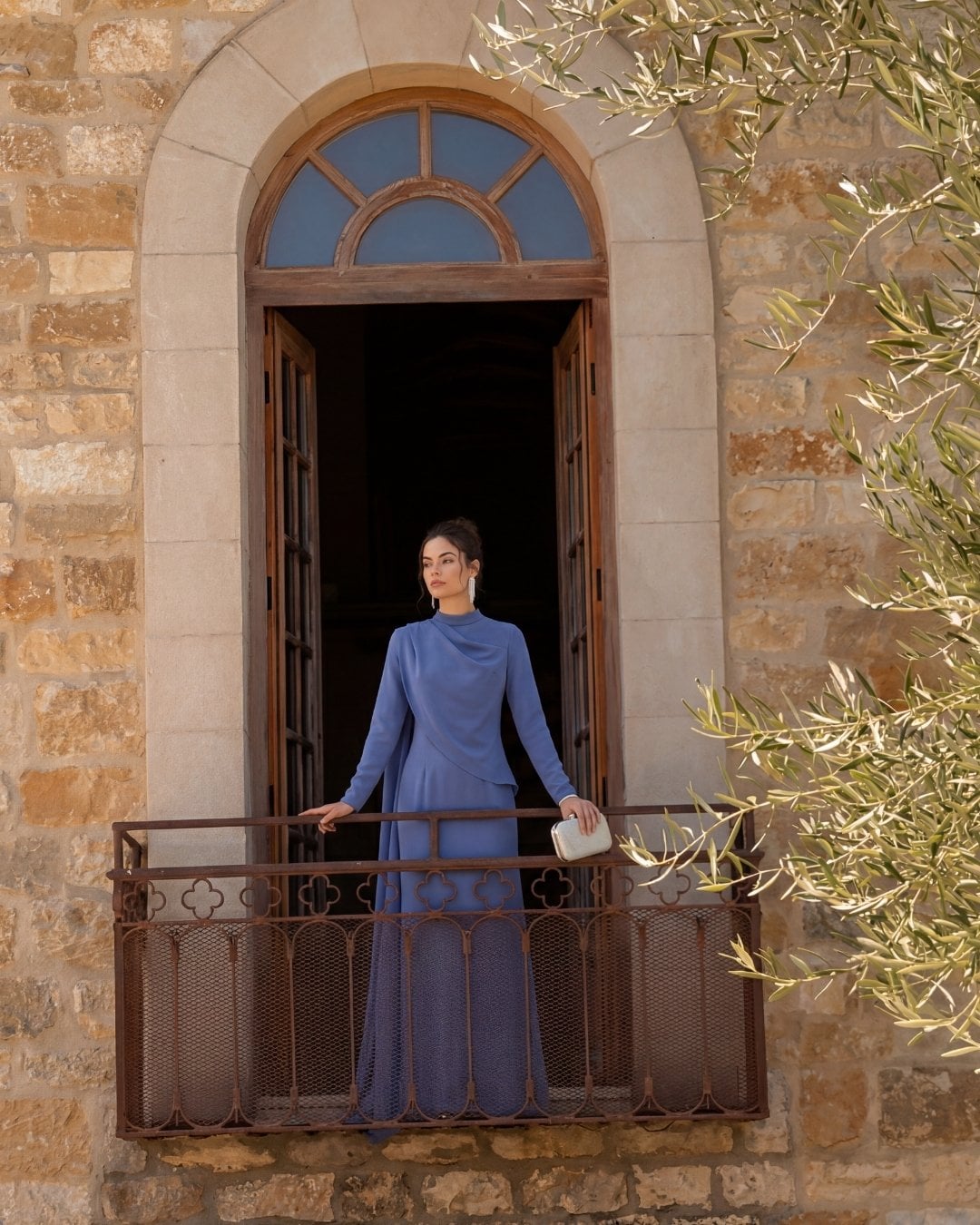 HÜRREM KOLLU KREP ELBİSE 25E016 46 - LAVANTA