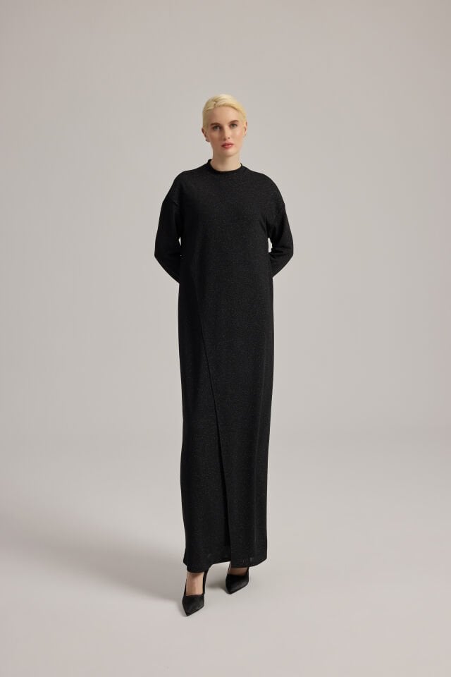 DÜŞÜK KOL ANVELOP GÖRÜNÜMLÜ ELBİSE