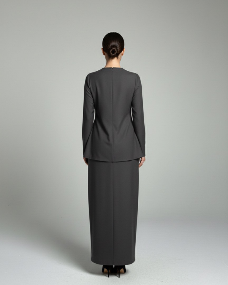 ÖNÜ KAPAKLI DRAPELİ ELBİSE 44