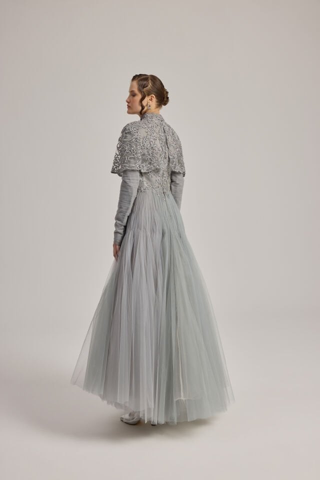 DANTEL BOLERO DETAYLI TÜL ETEKLİ TUVALET 36