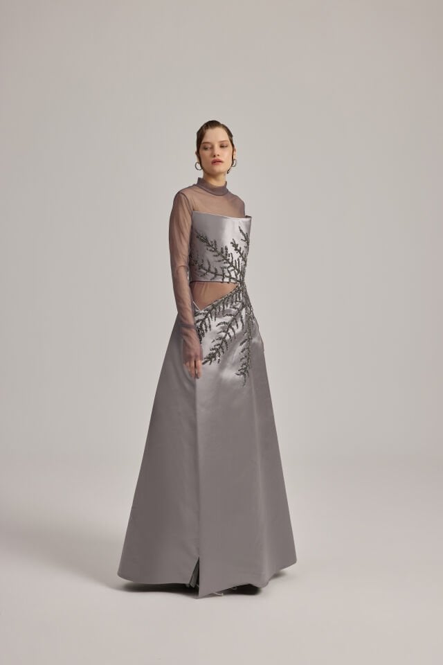 STRAPLEZ BEL AÇIK APLİKE İŞLİ TUVALET 36