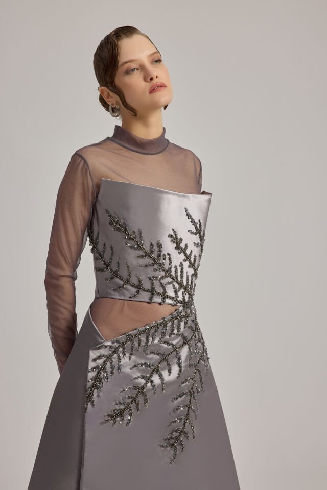 STRAPLEZ BEL AÇIK APLİKE İŞLİ TUVALET 36