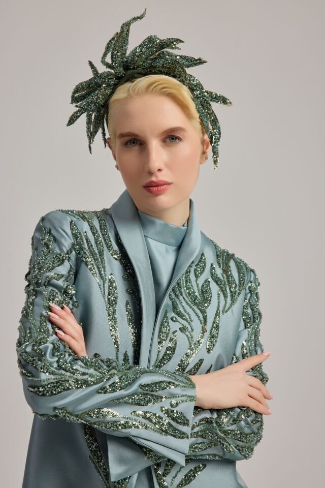 UZUN APLİKE İŞLİ KAP TULUM TAKIM ABİYE 36