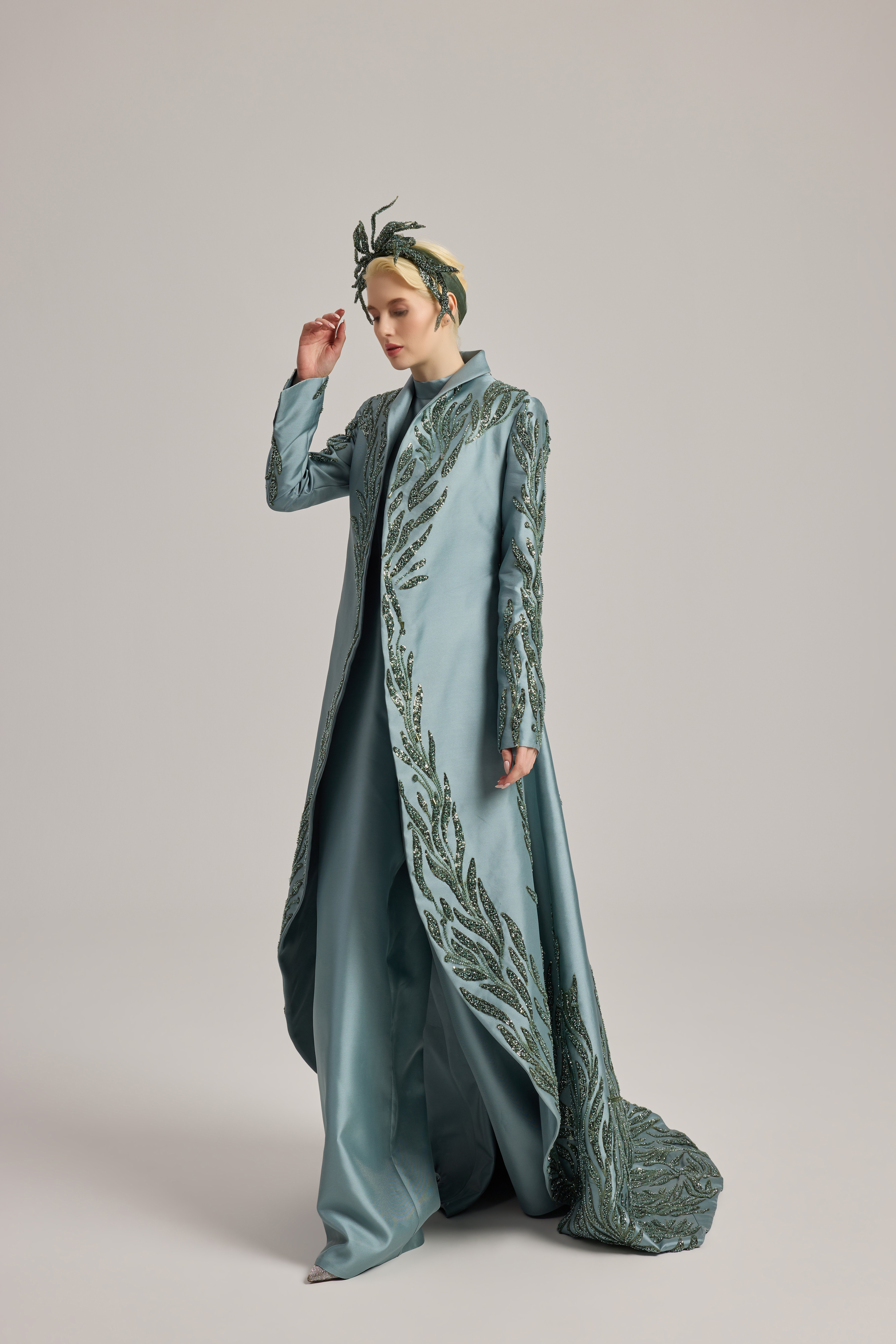 UZUN APLİKE İŞLİ KAP TULUM TAKIM ABİYE 36