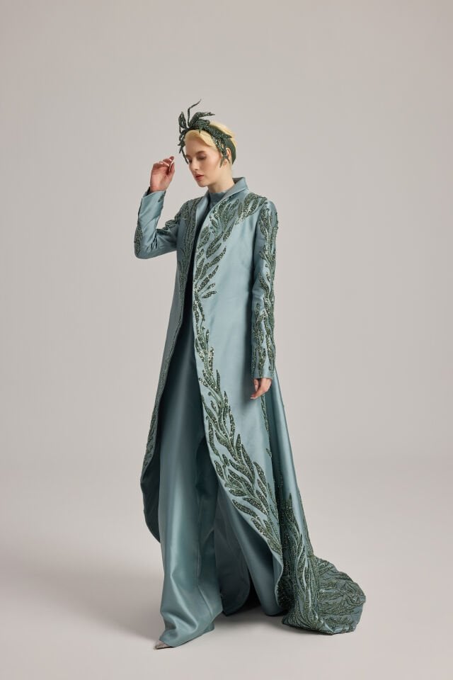 UZUN APLİKE İŞLİ KAP TULUM TAKIM ABİYE 36