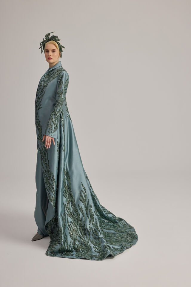 UZUN APLİKE İŞLİ KAP TULUM TAKIM ABİYE 36